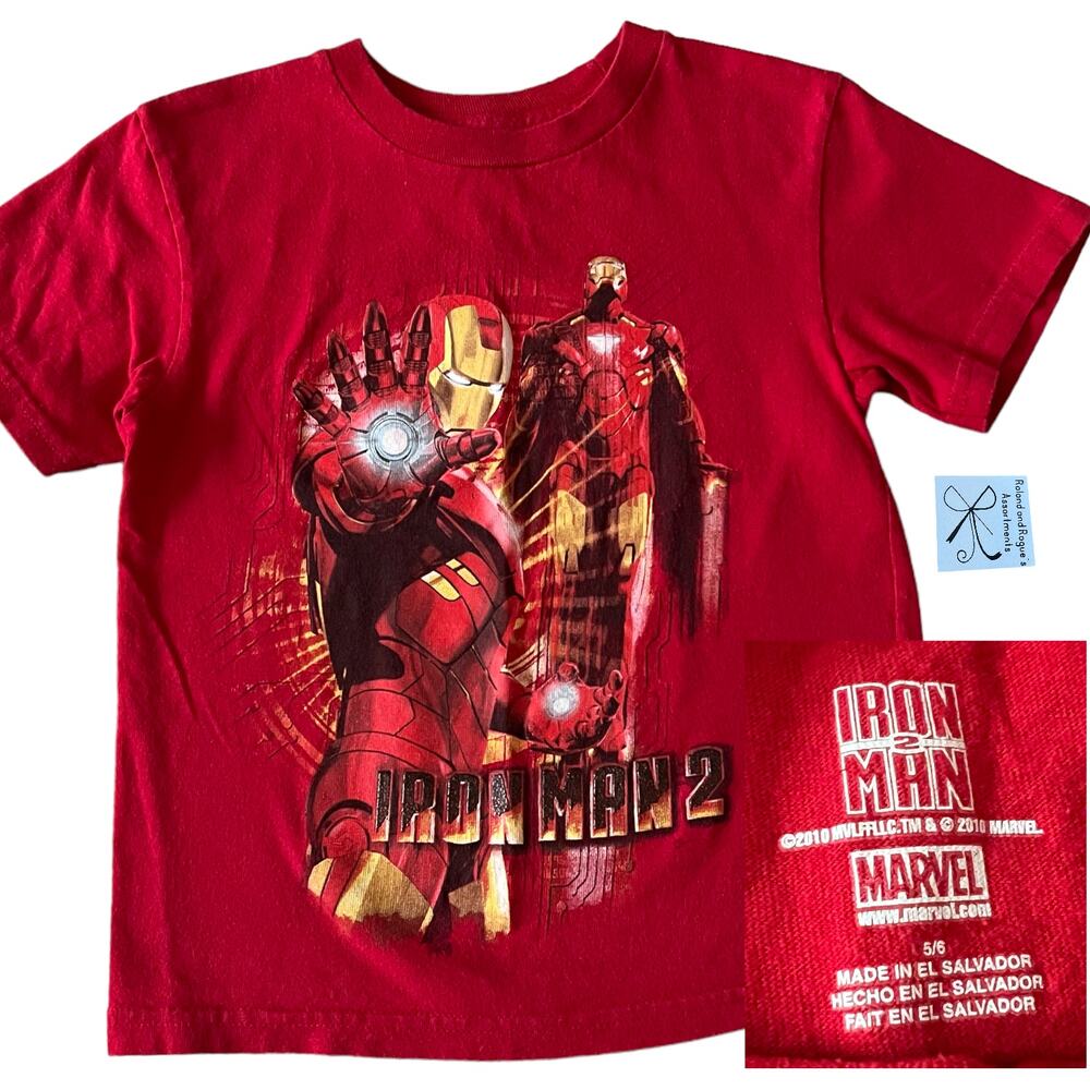 Marvel 2010 Iron Man 2 Graphic T-shirt Kids Sz 5/6
